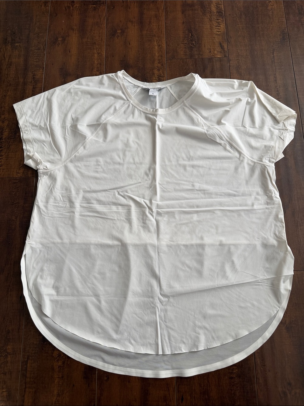 Athleta White Short Sleeve Crewneck Athletic Top